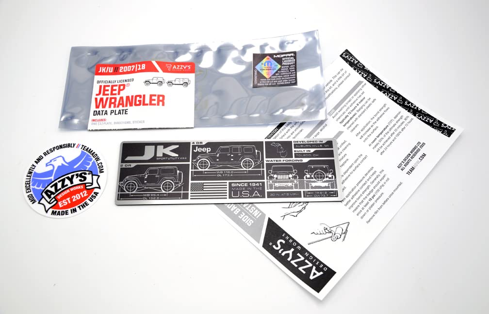 Jeep Data Plate (Wrangler Jk/U)