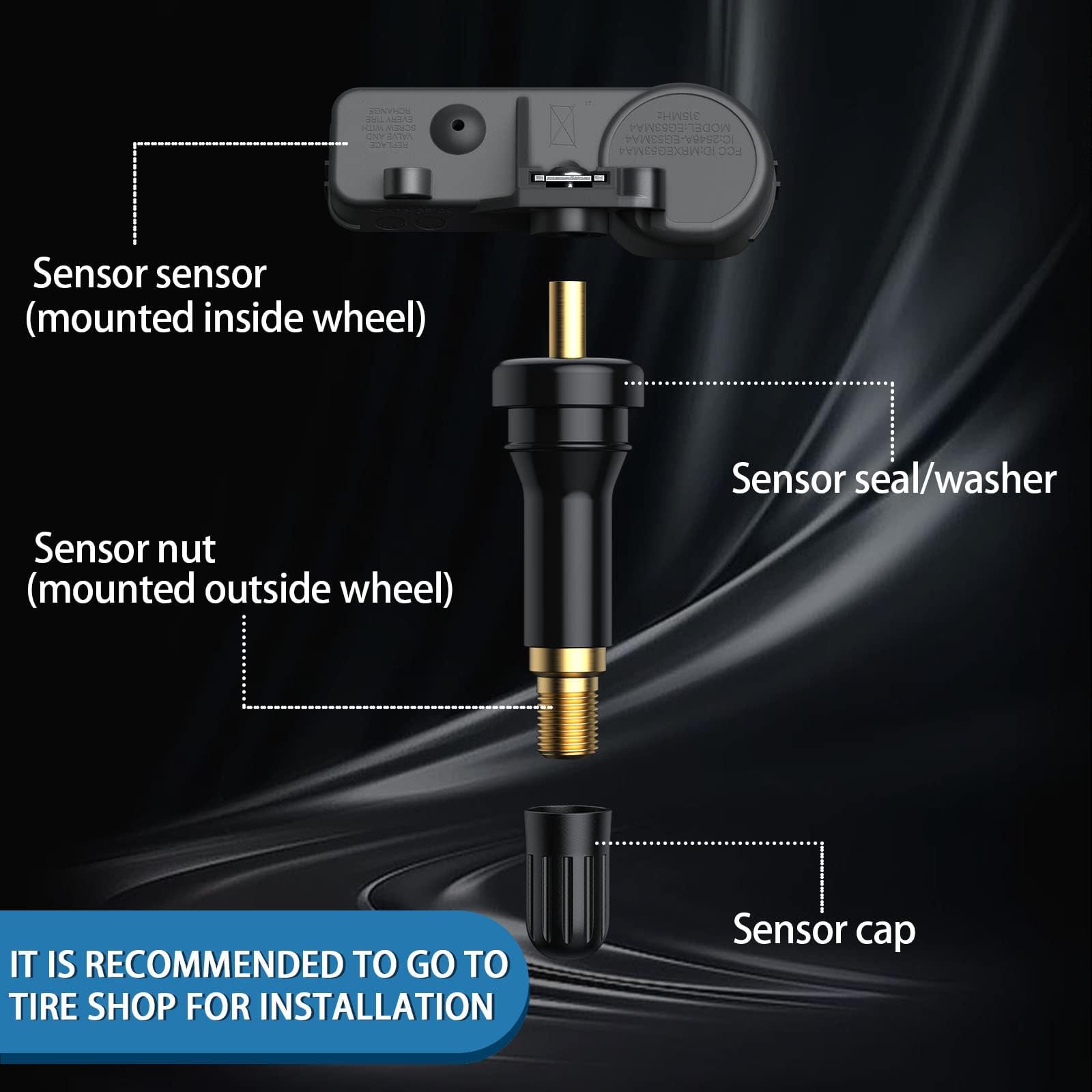 TPMS Sensors for Ford F150 F250 F350 F450 F550 2009-2016, Escape 2009-2019, Fusion 2010-2016, Lincoln MKX MKC, Pre-Programmed Ti