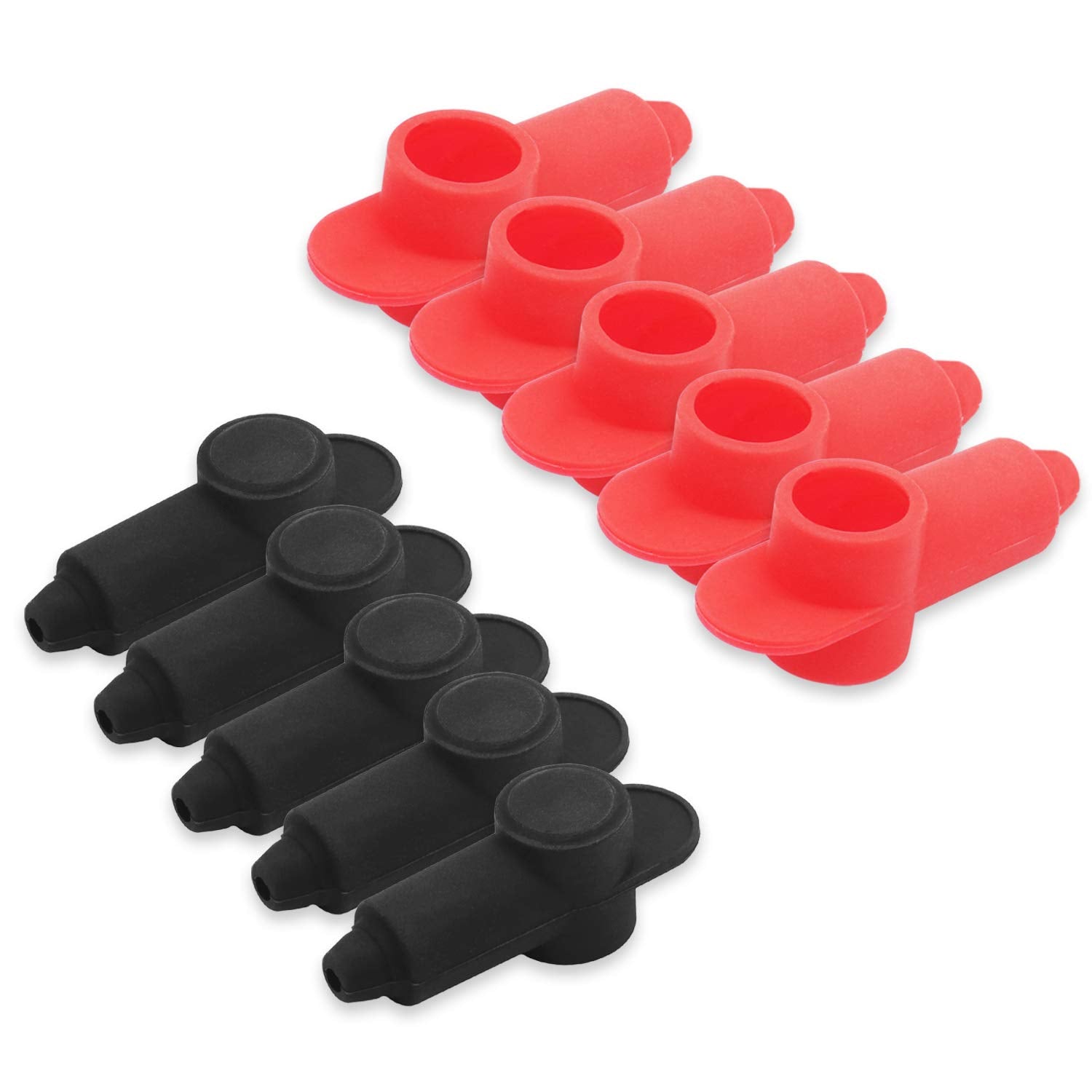 Recoil 10 Pack Silicone Terminal Covers for Alternator Battery Stud and Power Junction Blocks, Fits 10-2AWG Wire, 5 Red and 5 Bl