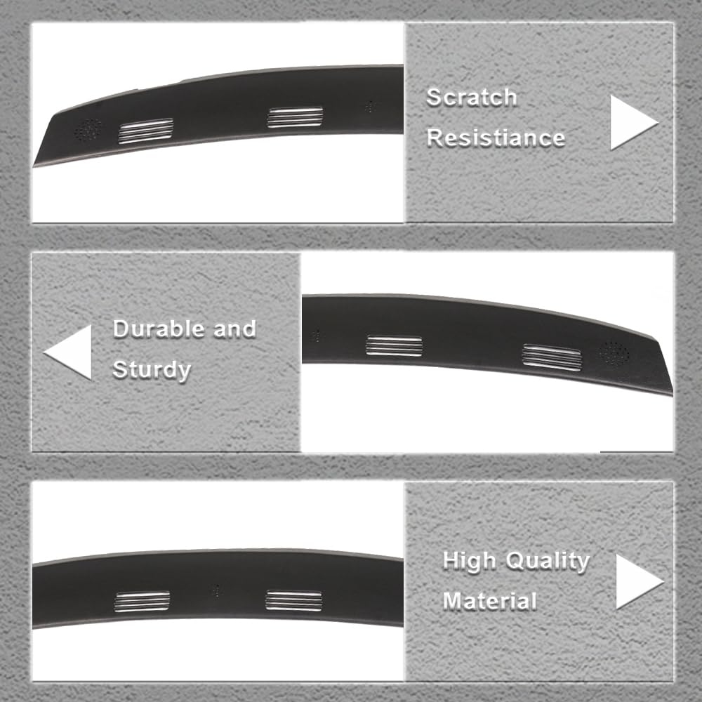PIT66 Dash Cover Compatible with 2003 2004 2005 Dodge Ram 1500 2500 3500 Dashboard Cover Black
