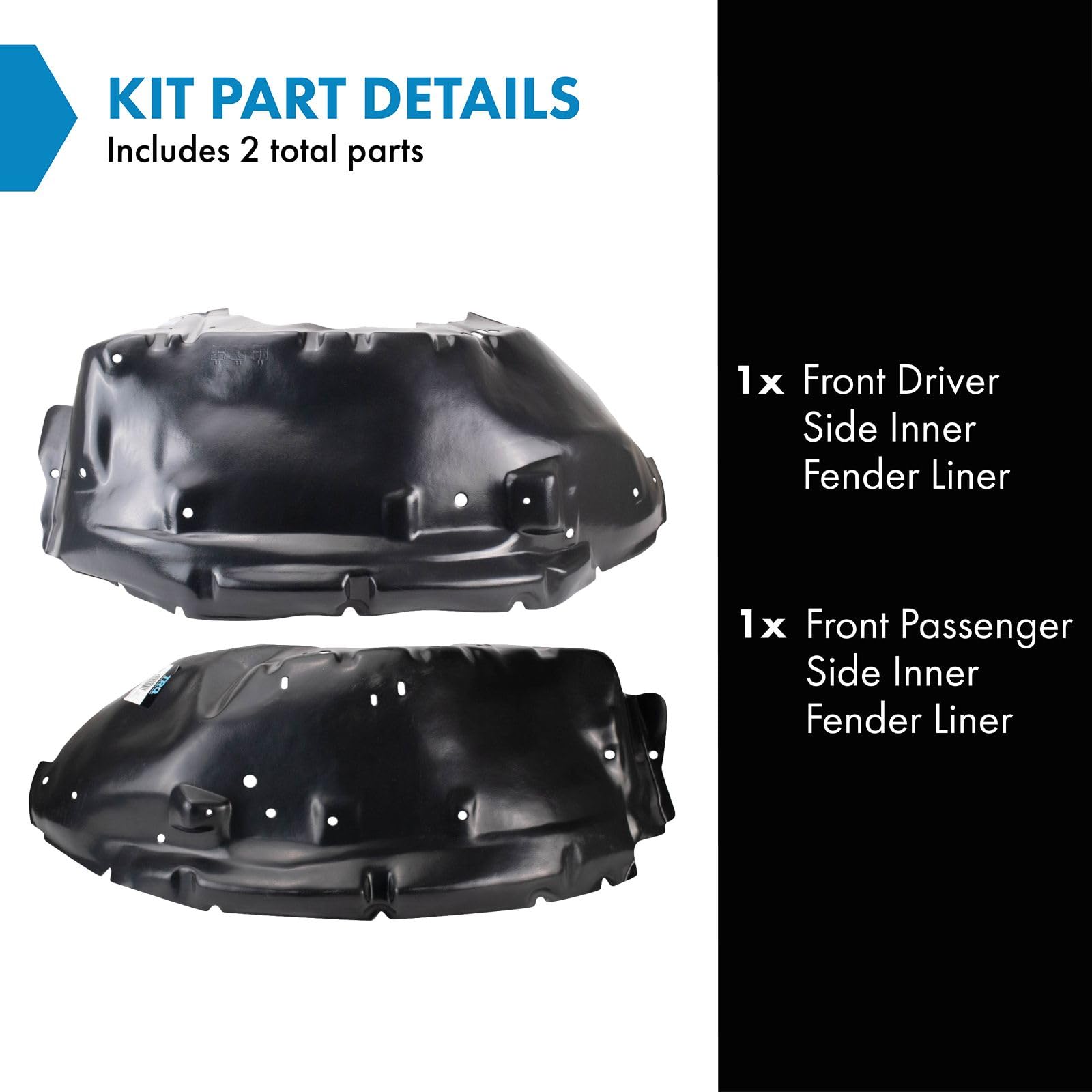 Trq Front Inner Fender Liner Set Compatible With 2007-2010 Chevrolet Colorado 2007-2012 Gmc Canyon 2008 Isuzu I-290 I-370 Gm1248
