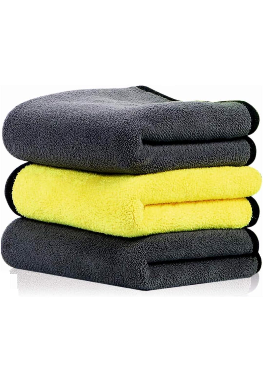 Multicolour 800 GSM Microfiber Cloth for Car Cleaning (3 Pcs)  Ultra Soft, Thick Plush, Double Sided Microfiber Towel for Car C