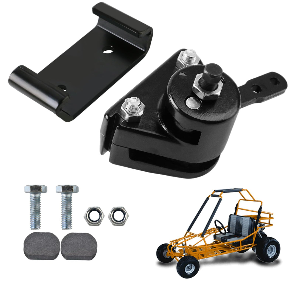 PACEWALKER Go Kart Mechanical Brake Caliper and Bracket with Pads for Manco 9598 9597 Yerf-Dog, Carter, ASW, Bristers, Airheart 