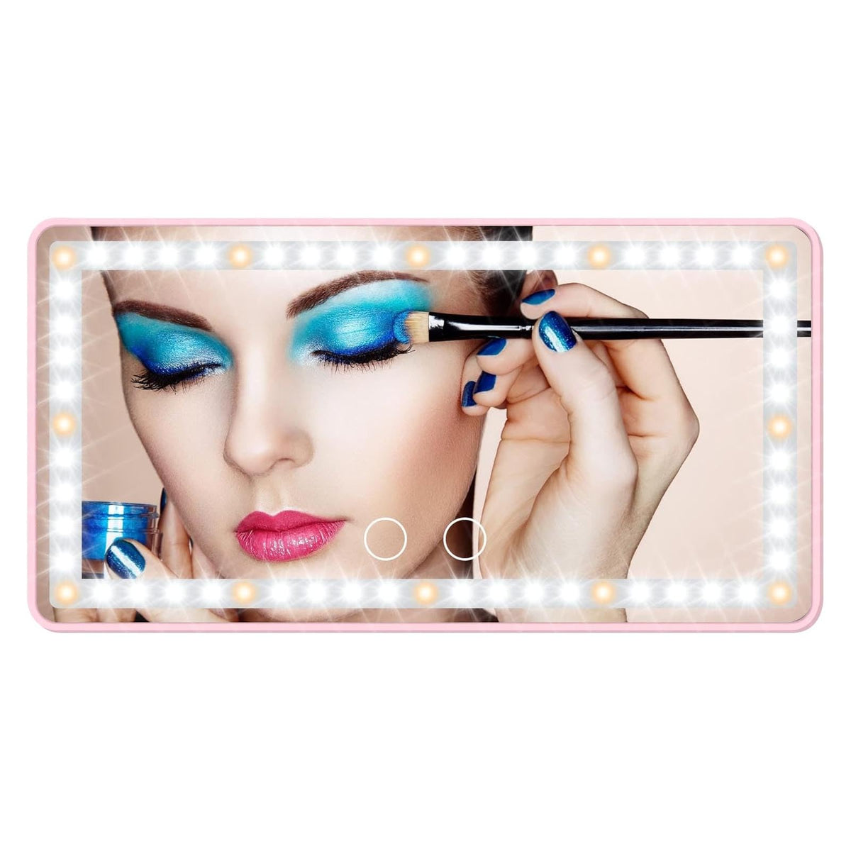 Car Sun Visor Vanity Mirror With Dimmable Touch Screen & Rechargeable Led Light, 3 Light Modes & 60 Leds, Rear View Sun-Shading