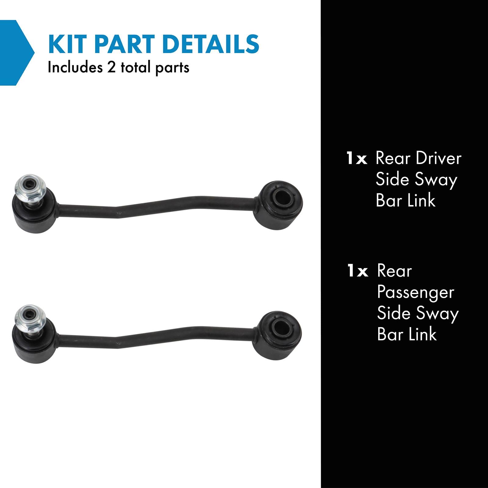 Trq Rear Sway Bar Stabilizer Link Set Compatible With 1993-2011 Ford Ranger 1994-2009 Mazda B2300 1998-2001 B2500 1994-2007 B300