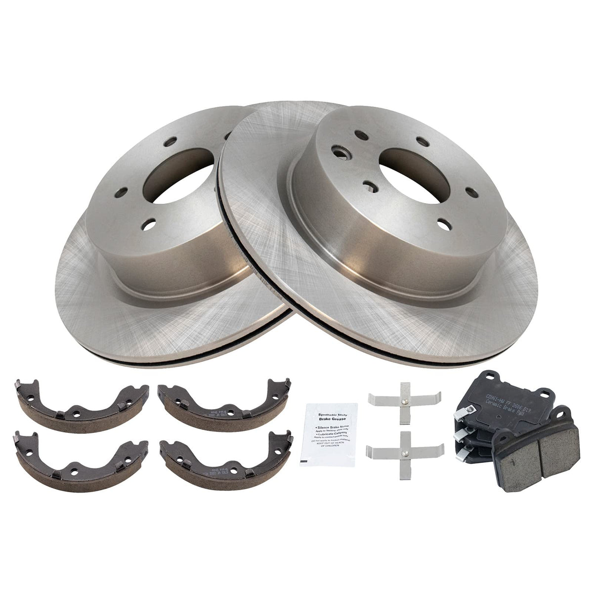 Trq Rear Ceramic Brake Pad & Rotor Kit Compatible With 2006-2009 Nissan 350Z