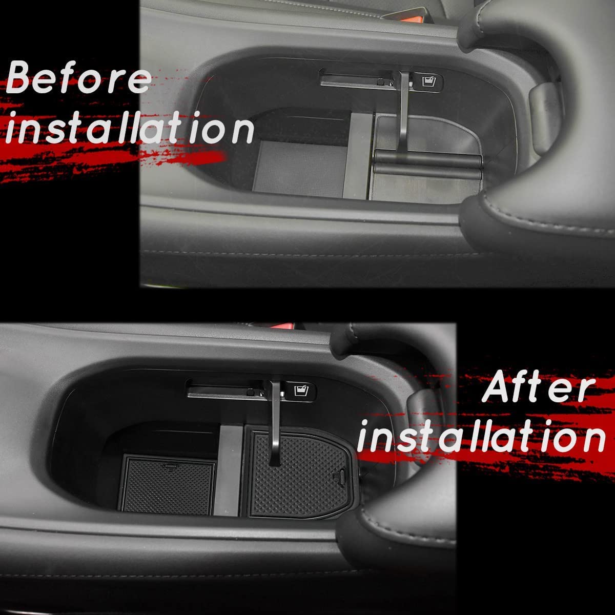 Auovo Anti Dust Cup Holder Insert Liners For Honda Hrv Accessories 2016 2017 2018 Door Pocket Center Console Interior Mats (Black Trim)