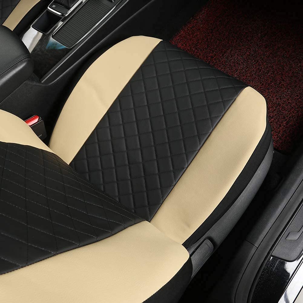 Giant Panda Front Car Seat Covers, Bucket Seat Covers, Leather High Back Auto Seat Covers For Cars, Trucks, Jeep, Van, Suv, Pick