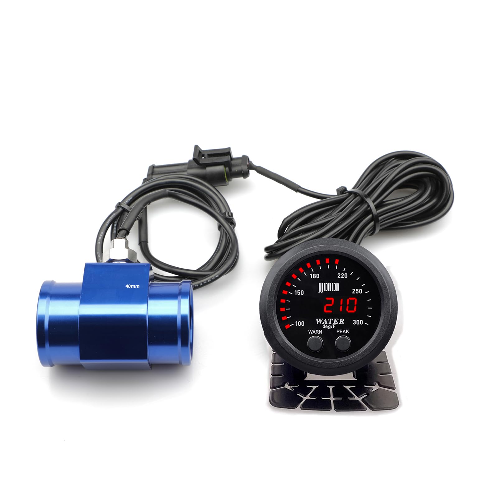 ZHSYMX Universal 52mm Water Temperature Gauge 100-300F(38-150C) Electronic Red Digital LED DC12V/24V for Car Automotive with Ala