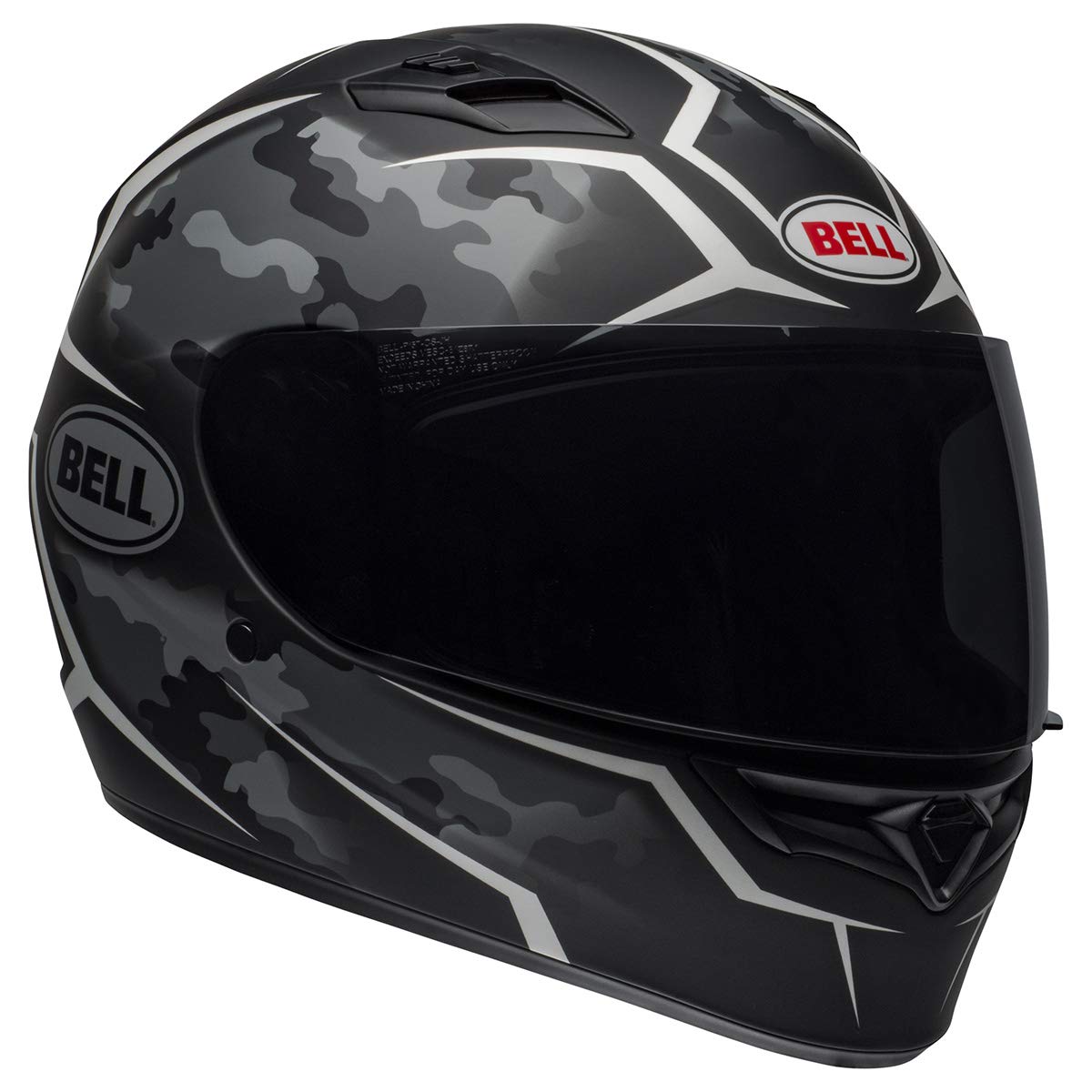 Bell Qualifier Full-Face Motorcycle Helmet (Stealth Camo Matte Black / White - Small)