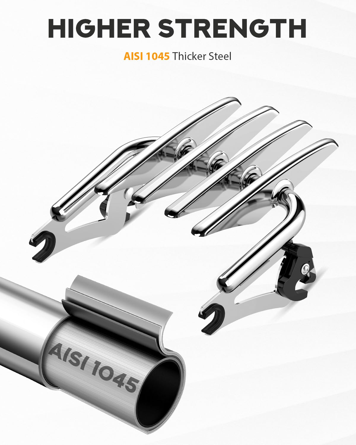 Pbymt Chrome Detachable Stealth Mounting Luggage Rack Compatible For Harley Touring Street Glide Road King Electra Glide 2009-20