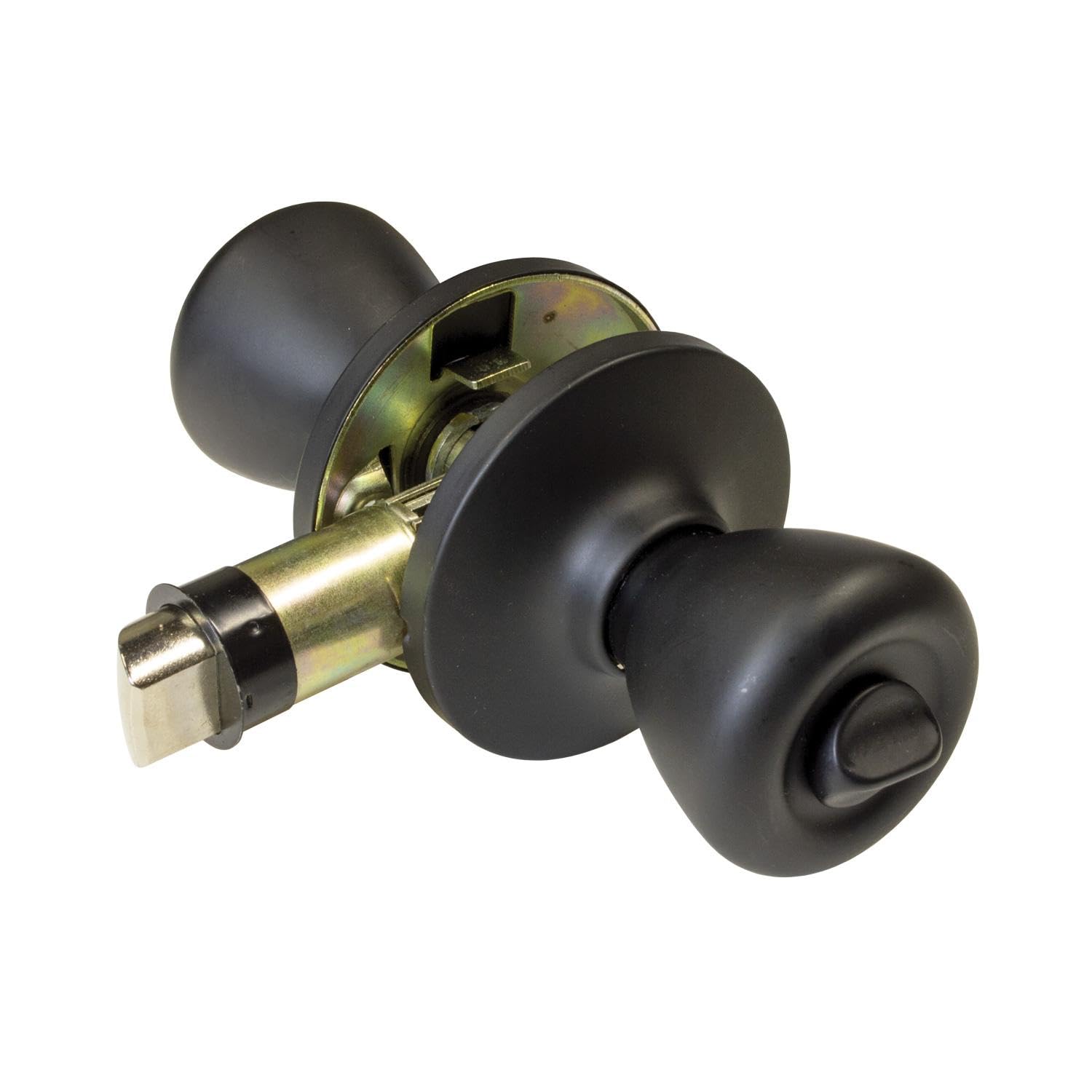 Locking Interior RV Mobile Home Door Knob, Matte Black