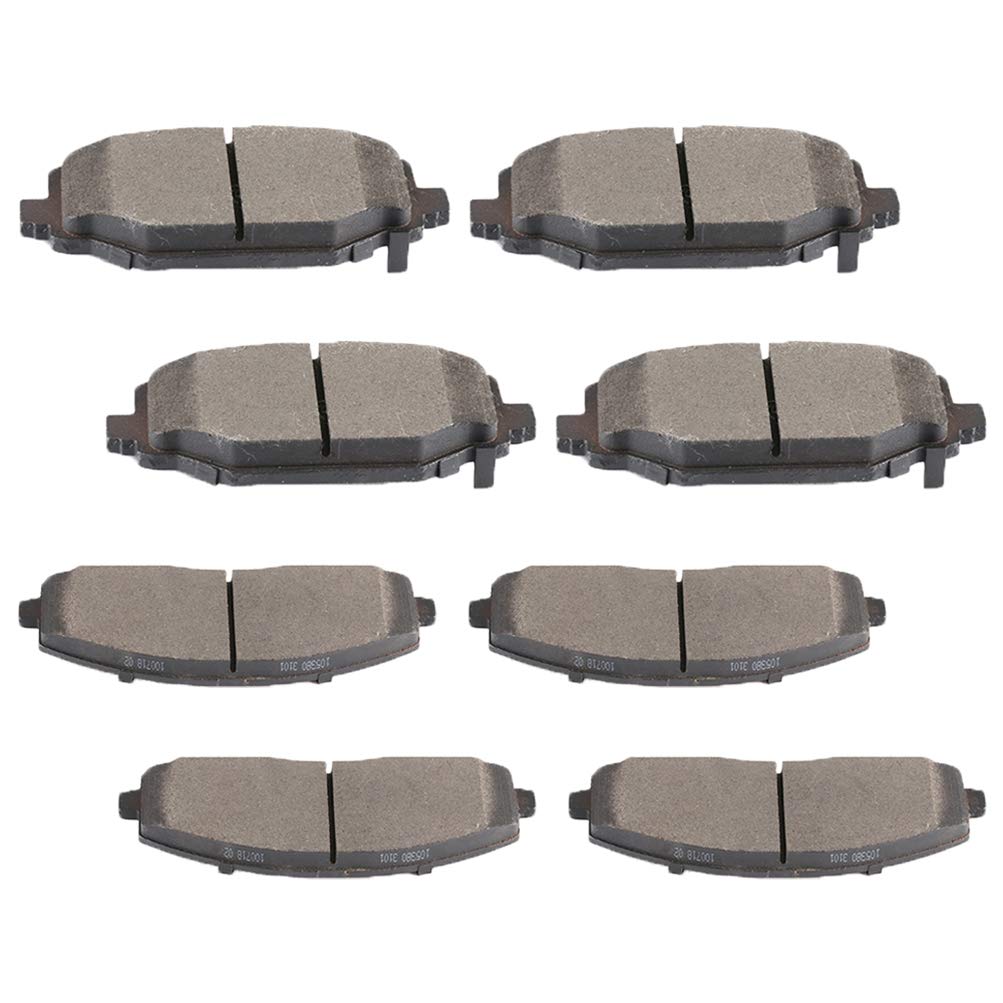 Cciyu D1589 D1596 Front & Rear Ceramic Brake Pads Set Fit For 12-16 For Chrysler Town & Country,12-16 For Dodge Grand Caravan,12