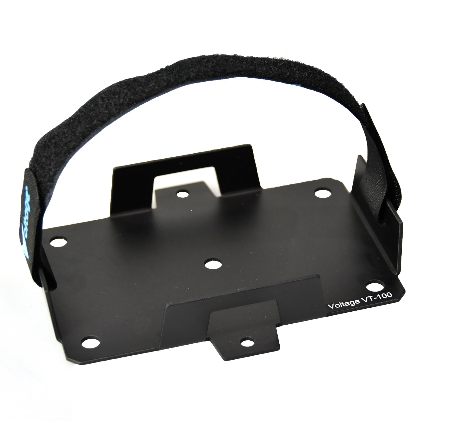 Voltage Small Battery Tray for 12V & 6V Batteries with Hold Down Strap - Black, Compact Design for YTX7B-BS, YTX9-BS, YTX14BS