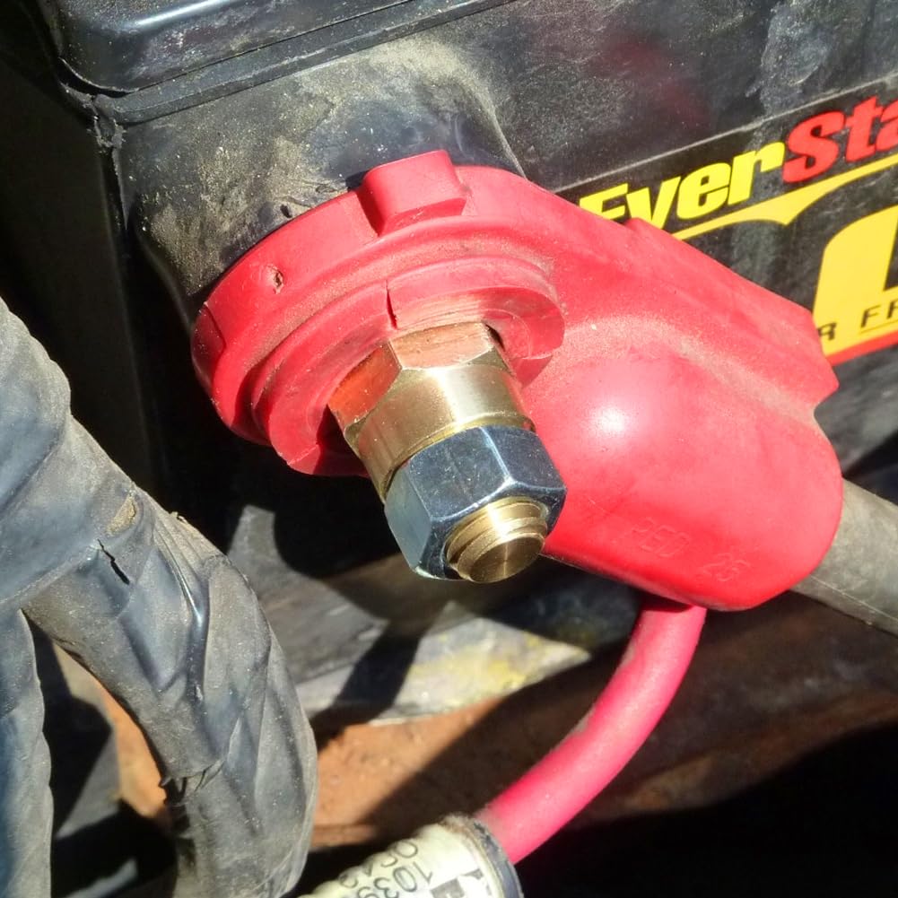 Ampper 3/8''-16 Brass Stud Side Post Battery Terminal Bolt, Standard Battery Side Post Extender Stud Compatible with GM Post, Pa