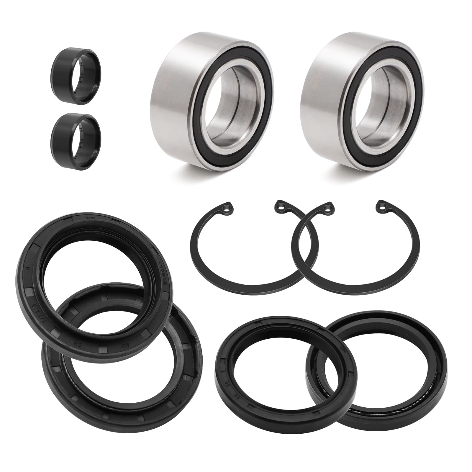 Front Wheel Bearings Seals For Honda Fourtrax 300 Rancher 350 400 420 Only For 4X4, Oem# 91051-Hc5-003 91209-Hn2-003 91256-Hc5-003