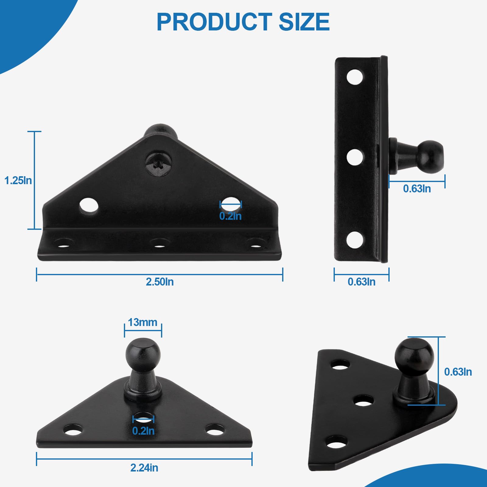 Ojtrtdr 10Mm Ball Stud Bracket, Gas Strut Mounting Brackets,Ball Stud Mounting Brackets For Lift Supports Shocks Spring Prop, Ga