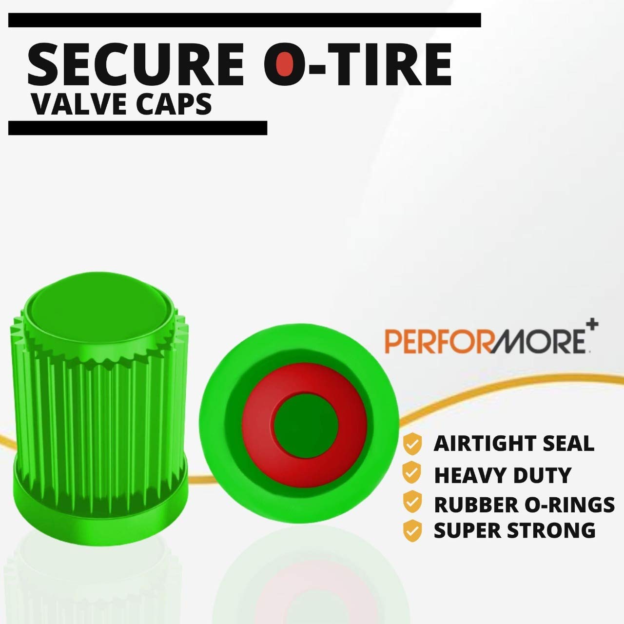 Performore 30 pcs Tire Valve Caps Heavy-Duty Stem Covers with O-Rubber Rings, Universal Car Wheel Tire Caps Dust Cover for Cars,