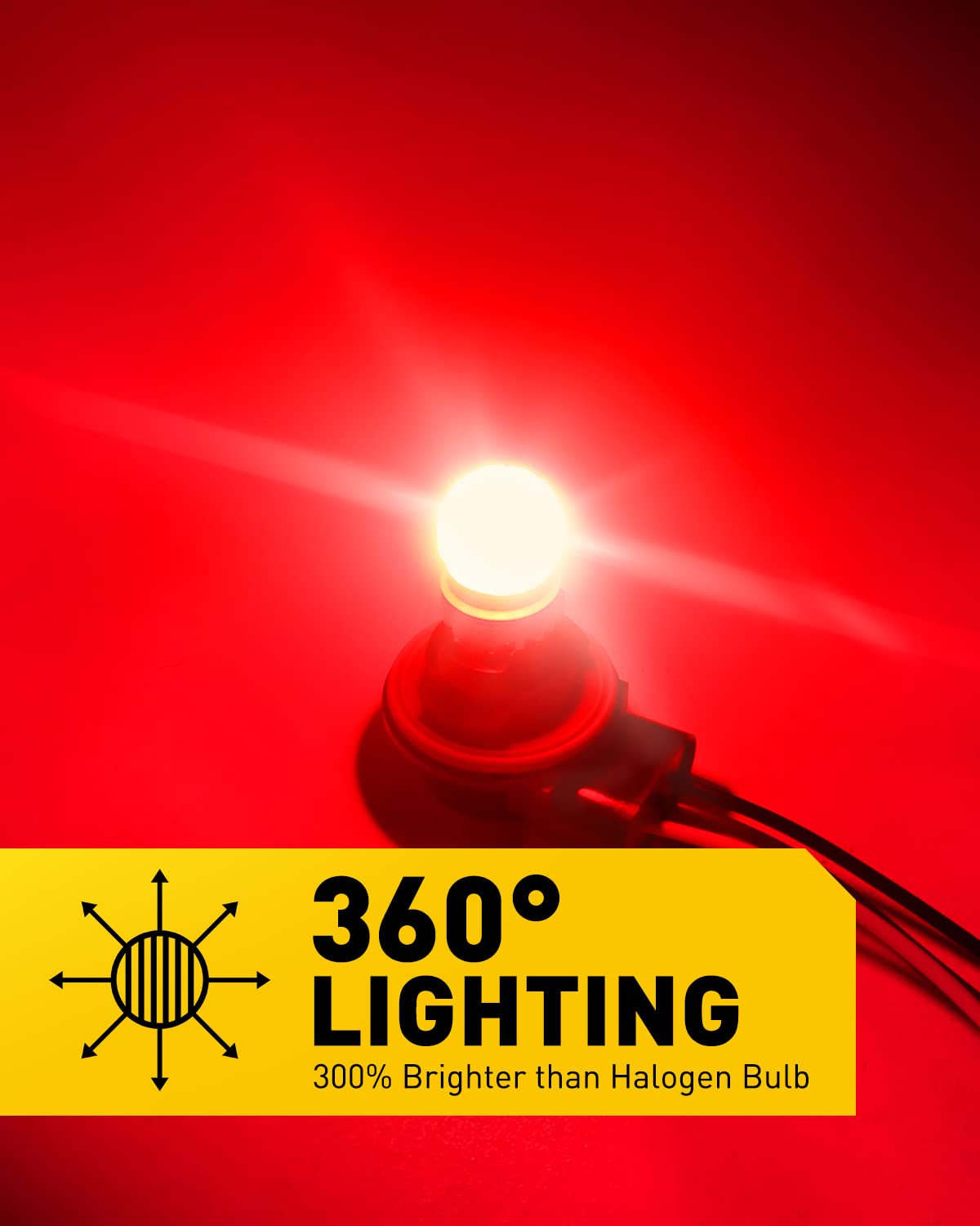 Auxito 7443 7440 Led Bulbs Red Brake Light 400% Brighter, 7441 7444 T10 W21W Red Light Lamp For Tail Lights, Stop Brake Lights,