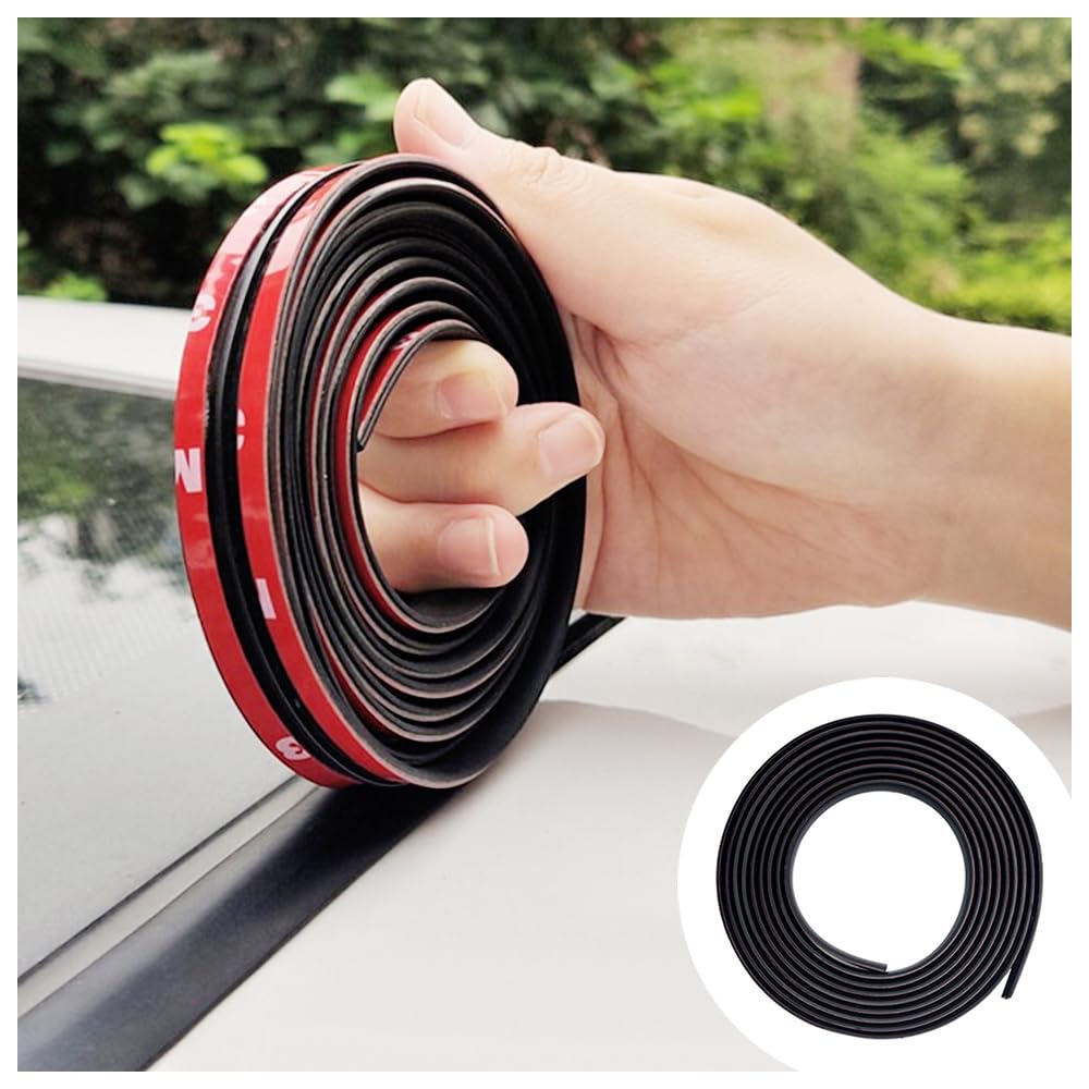 16.4Ft Car Weather Stripping,T-Shape Cuttable Car Windshield Trim Sunroof Seal with Self Adhesive,Waterproof Rubber Edge Trim fo