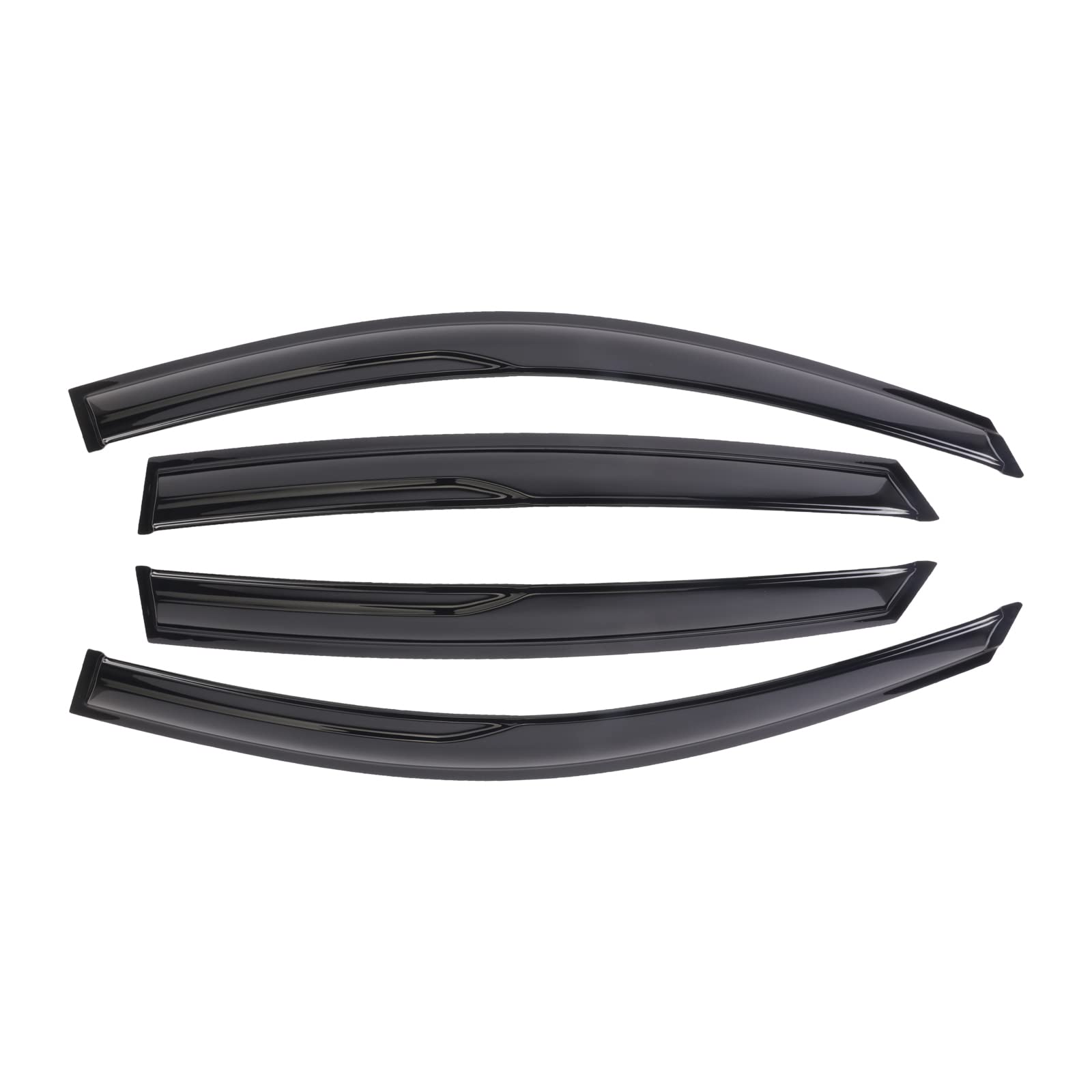 AOKAILI 4Pcs Smoke Black Tinted Tape-On Window Visor Deflectors Rain Guards Compatible with 2023+ RX