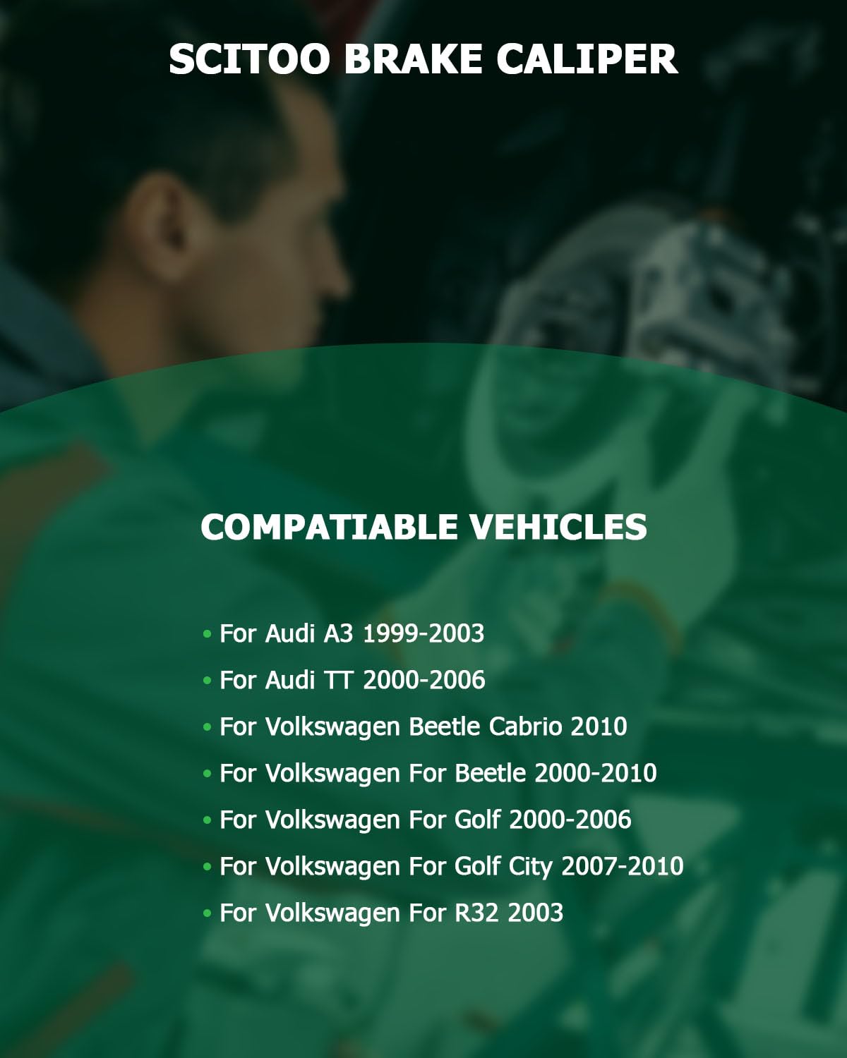 Scitoo Rear Right Brake Caliper With Bracket 19B2570 Compatible For Audi 1999-2006 For Volkswagen 2000-2010