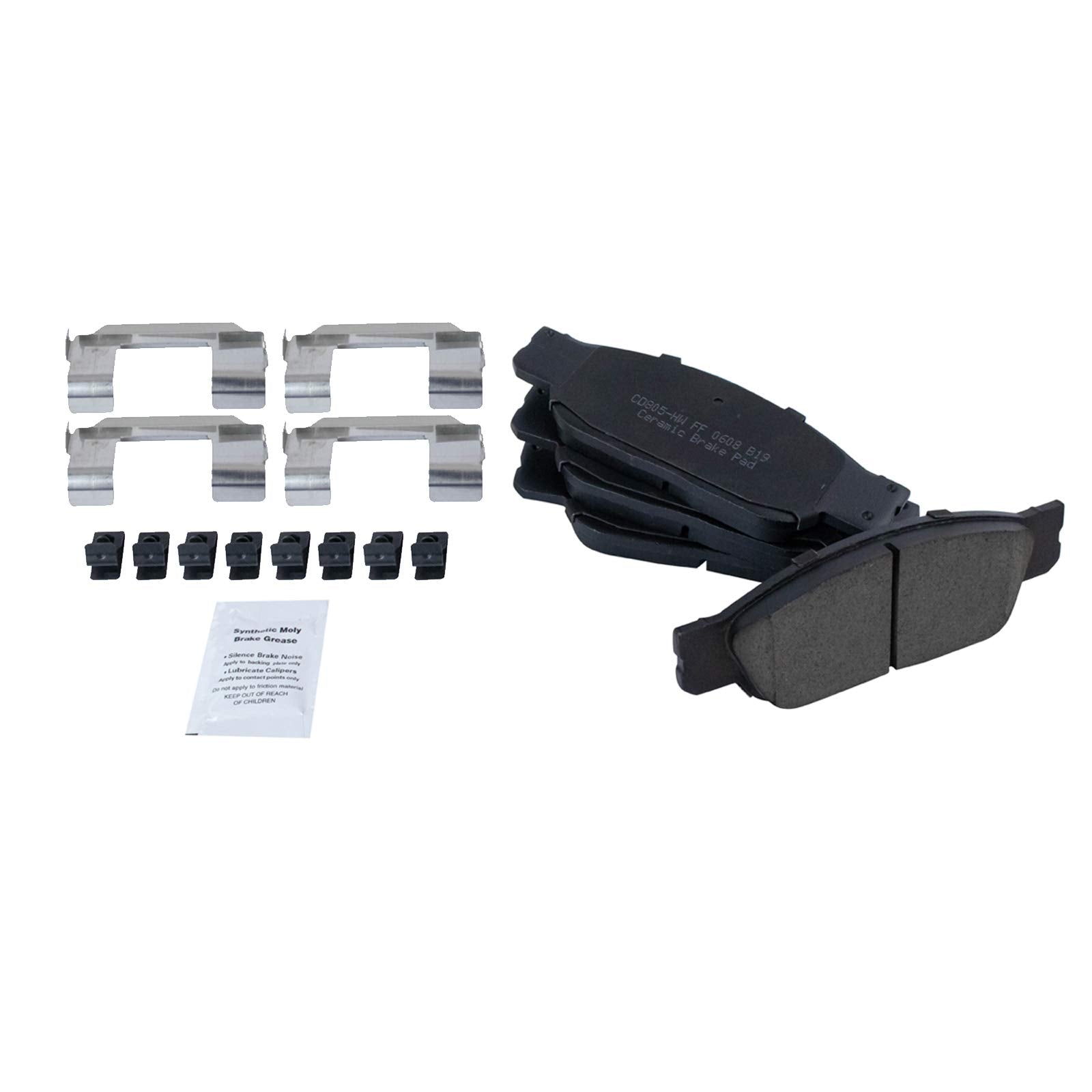 TRQ Front Brake Pads Ceramic Compatible with 2002-2005 Ford Thunderbird 2000-2002 Jaguar S-Type 2000-2006 Lincoln LS