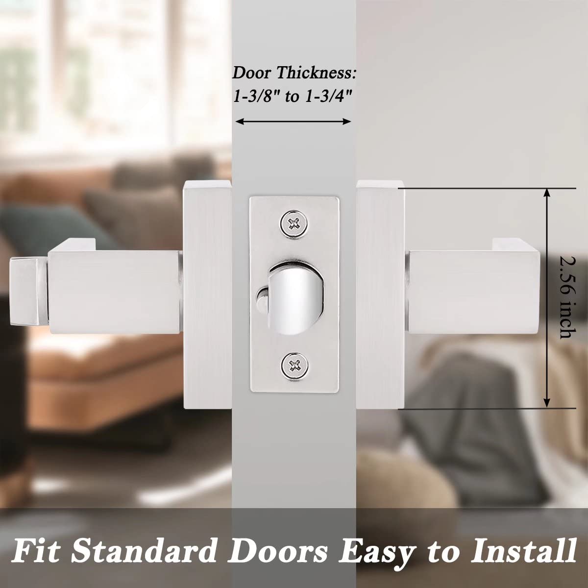 Probrico 1 Pack Interior Bedroom Entrance Door Lever Doorknobs Door Lock One Key WBHDWB07GSRHCLW