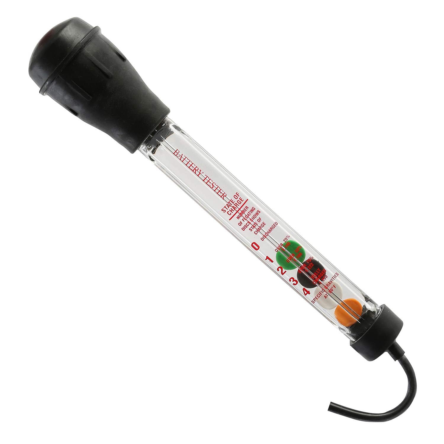 OEMTOOLS 24508 Battery Hydrometer Tester, 16.25 Inch Floating Disc Hydrometer, Accurate Specific Gravity Tester, Easy-to-Read Ca