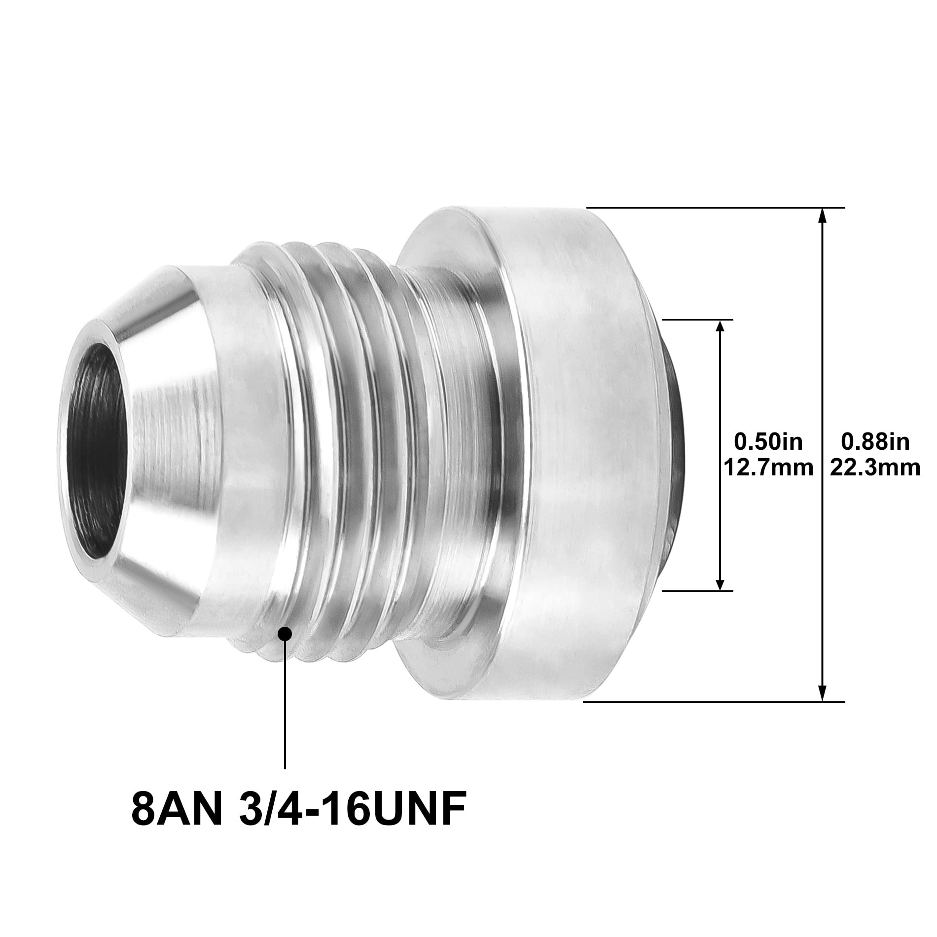 Evil Energy Male 8An Weld On Bung Fitting Stainless Steel 2Pcs