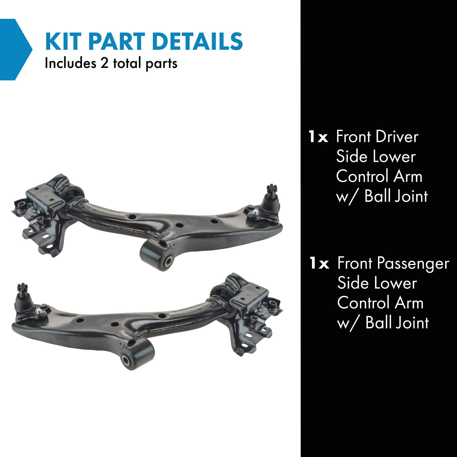Trq Front Lower Control Arm With Ball Joint Set Driver & Passenger Side Lower Compatible With 2007-2011 Honda Cr-V