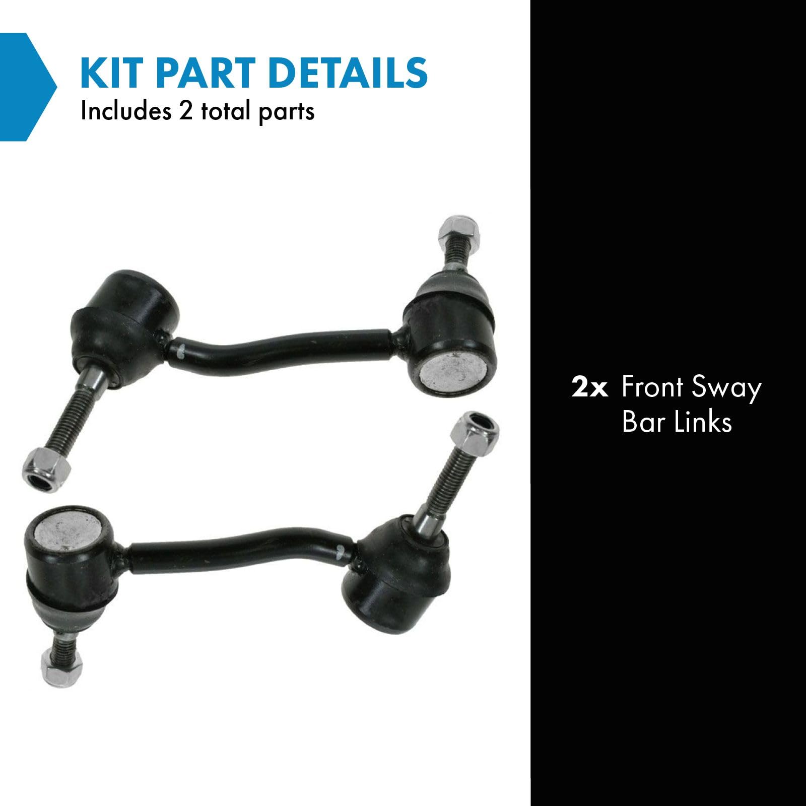 Trq Front Sway Bar Stabilizer Link Set Compatible With 1993-1997 Ford Thunderbird 1993-1998 Lincoln Mark Viii Mercury Cougar