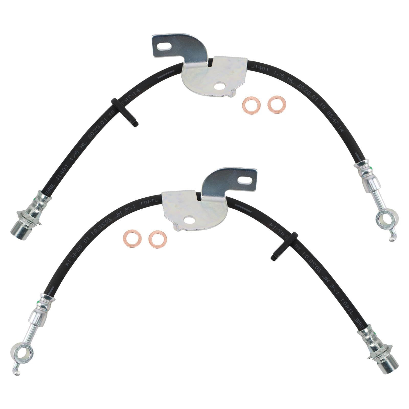 Trq Front Brake Hose Set Compatible With 2012-2014 Ford F-150