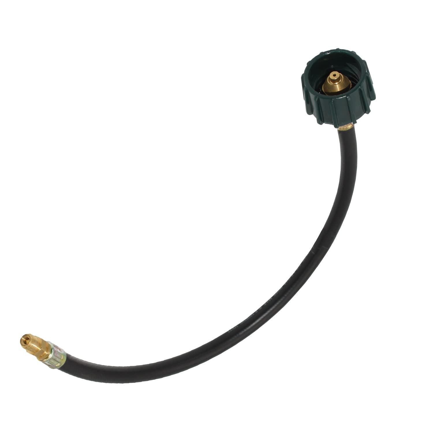 Flame King 18-Inch Rv, Van Or Trailer Propane Tank Pigtail Hose Connector For 2-Stage Auto Changeover Regulators - E18Inpt, Black/Green