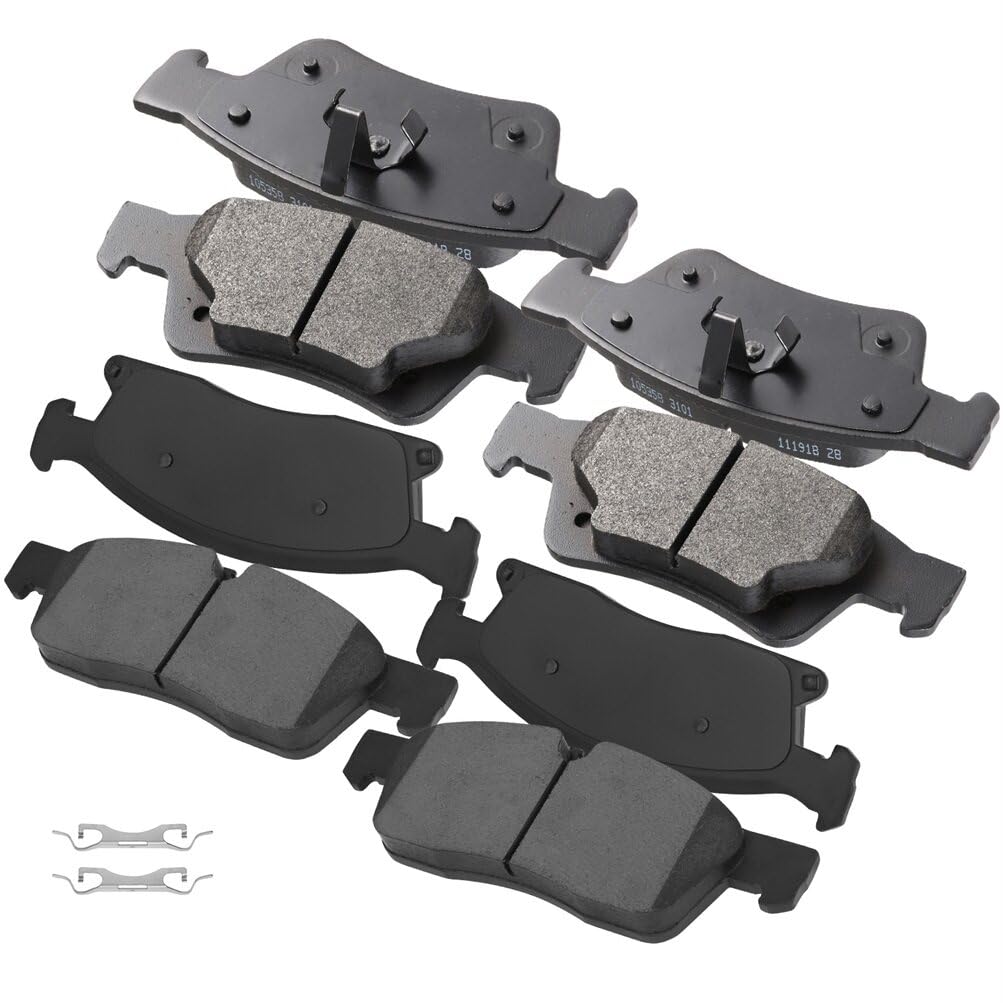 Automuto 8Pcs Front & Rear Disc Brake Pads Set D1498 D1629 For Dodge For Durango 2017-2018,For Jeep Grand Cherokee 2017-2019