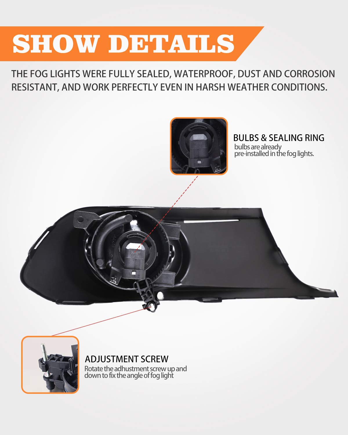 Autowiki Fog Lights Fir For 2011-2014 Volkswagen Jetta (Not Fit Wagon, Gli Models) 2Pcs Oem Replacement Fog Lamps