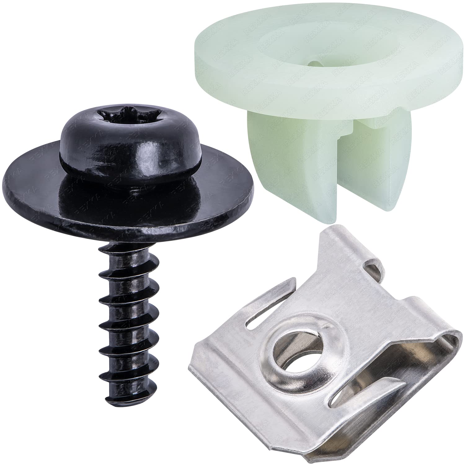 Rexka 15 Sets T30 Engine Splash Shield Guard Undertray Cover Screws Bolt Nut Clip Kit Compatible With Ford Focus Fusion Escape E