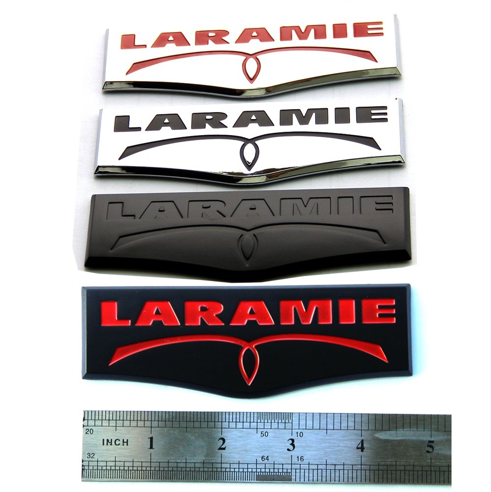 1Pc Oem Laramie Tailgate Emblem Badge 3D Laramie Nameplate Replacement For 1500 2500 3500 Black Red