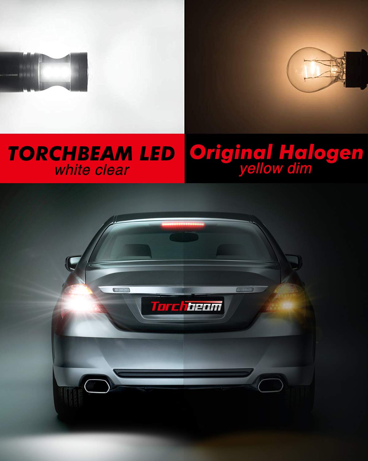 Torchbeam 3157 Led Light Bulbs 3600 Lumens With Projector Error-Free For Reverse Back Up Lights Drl Brake Lights Fit 3156 3057 3