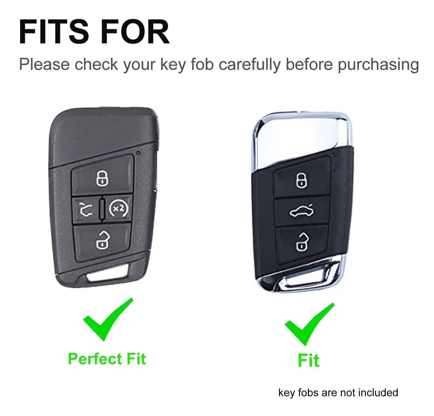 Chyoekey Key Fob Cover Case Shell Keychain For Vw Volkswagen Atlas Golf Alltrack Atlas Jetta Passat Arteon Tiguan Pink (For Vw A