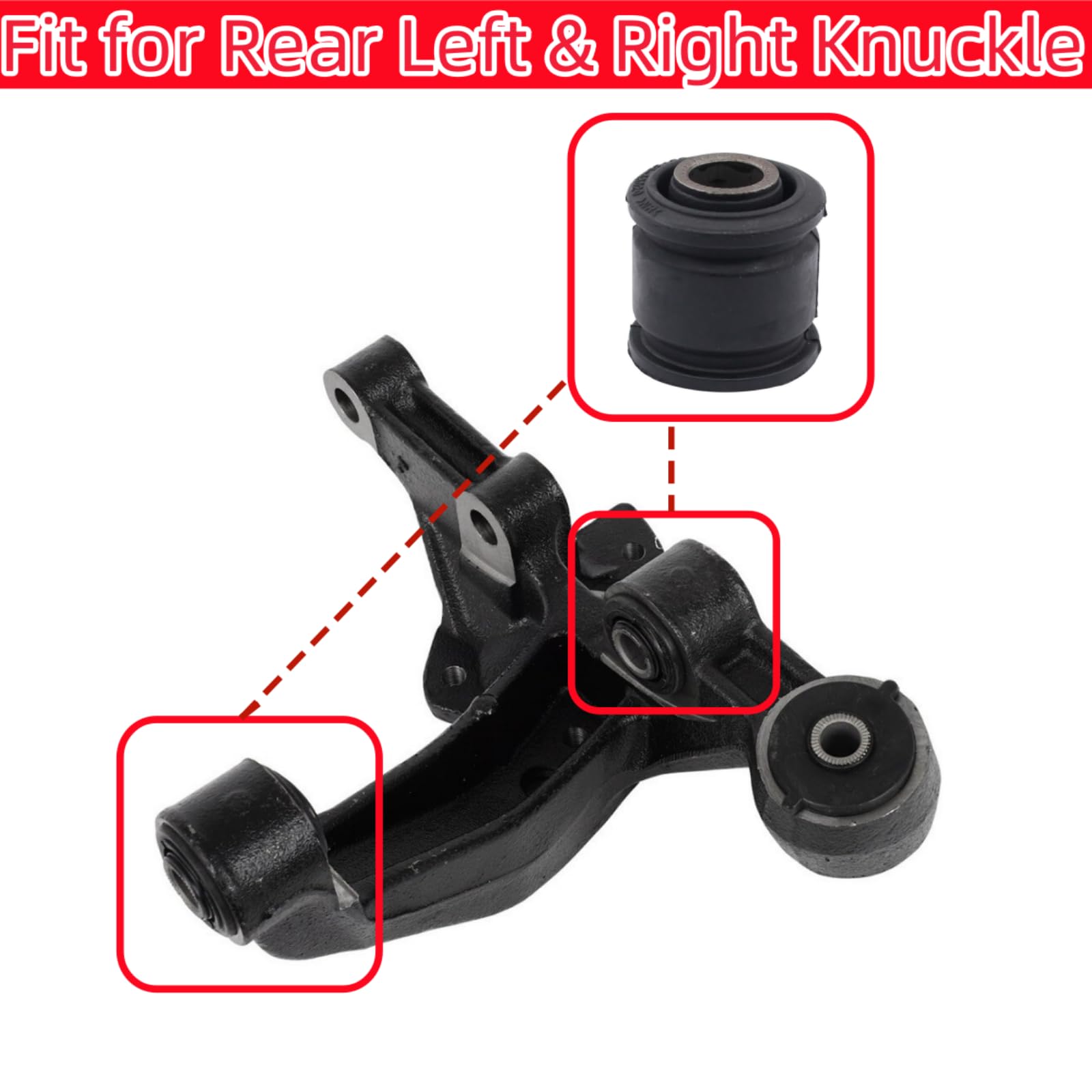 NewYall Pack of 4 Rear Axle Knuckle Bushing for Toyota Camry Highlander Solara for Lexus ES300 ES300h ES300h RX350 RX350 RX400h
