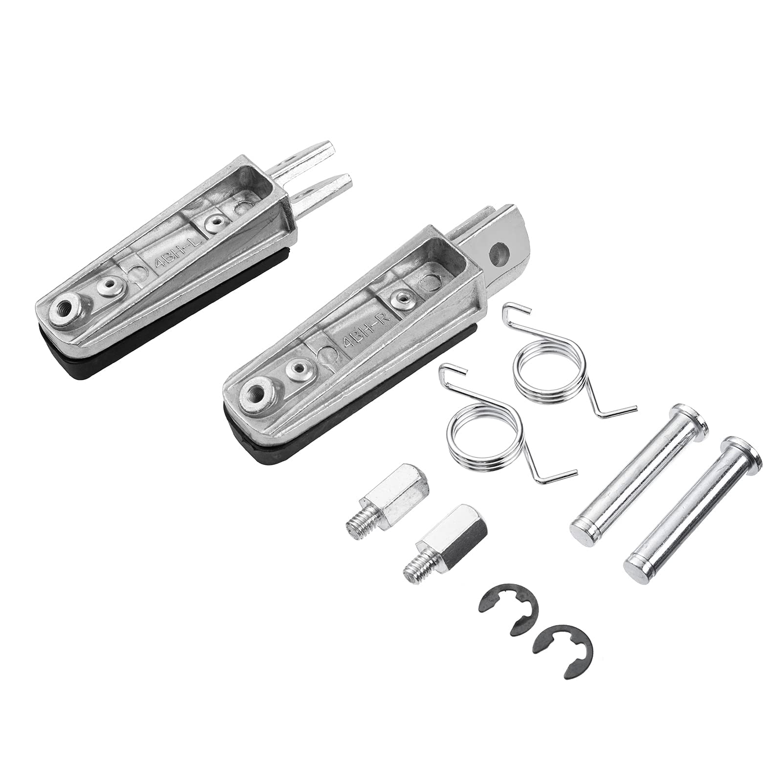 Vpzmt Motorcycle Front Foot Pegs Footrests Fits For Yamaha Yzf1000 R1 Fz1 Fz6R Fz6 Fjr1300 Fz400 Xjr1200 Xjr1300 Xjr400 Xj6 Tdm (Front Pegs - Black)