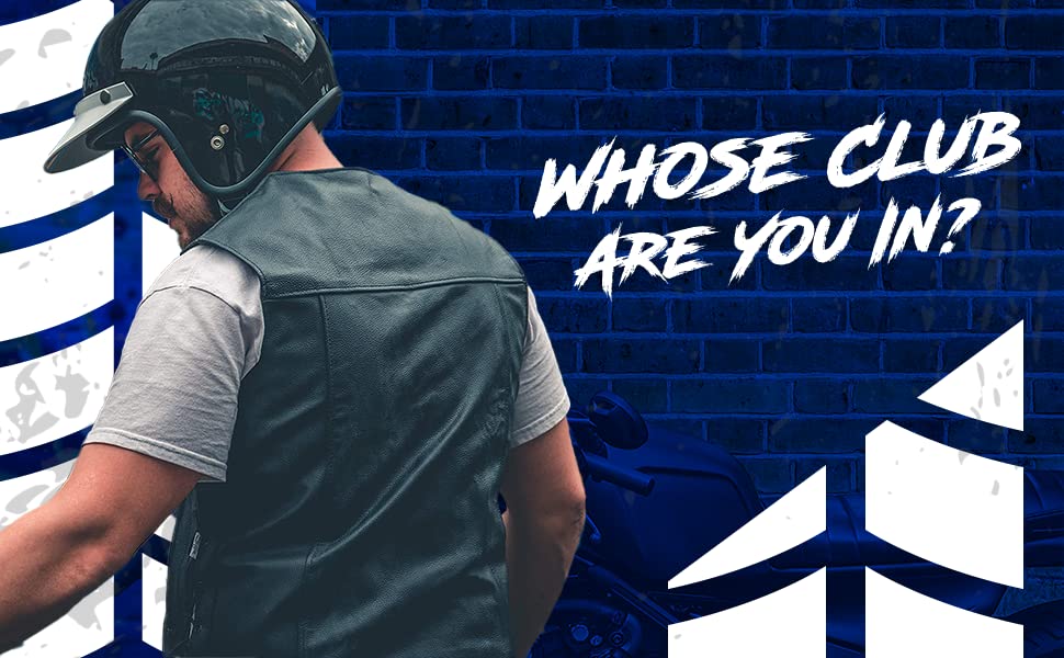 HWK Leather Motorcycle Vest for Men and Women with Concealed Carry Gun Pocket, Black Genuine Leather Vest with 100% Polyester Li