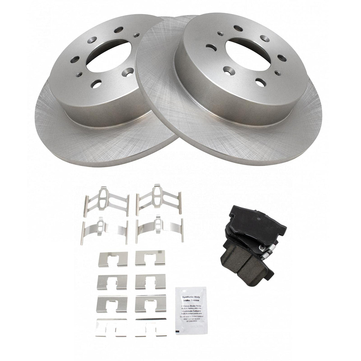 TRQ Rear Brake Pad & Rotor Kit Brake Pads Brake Rotor Ceramic Compatible with 2002-2003 Honda Civic