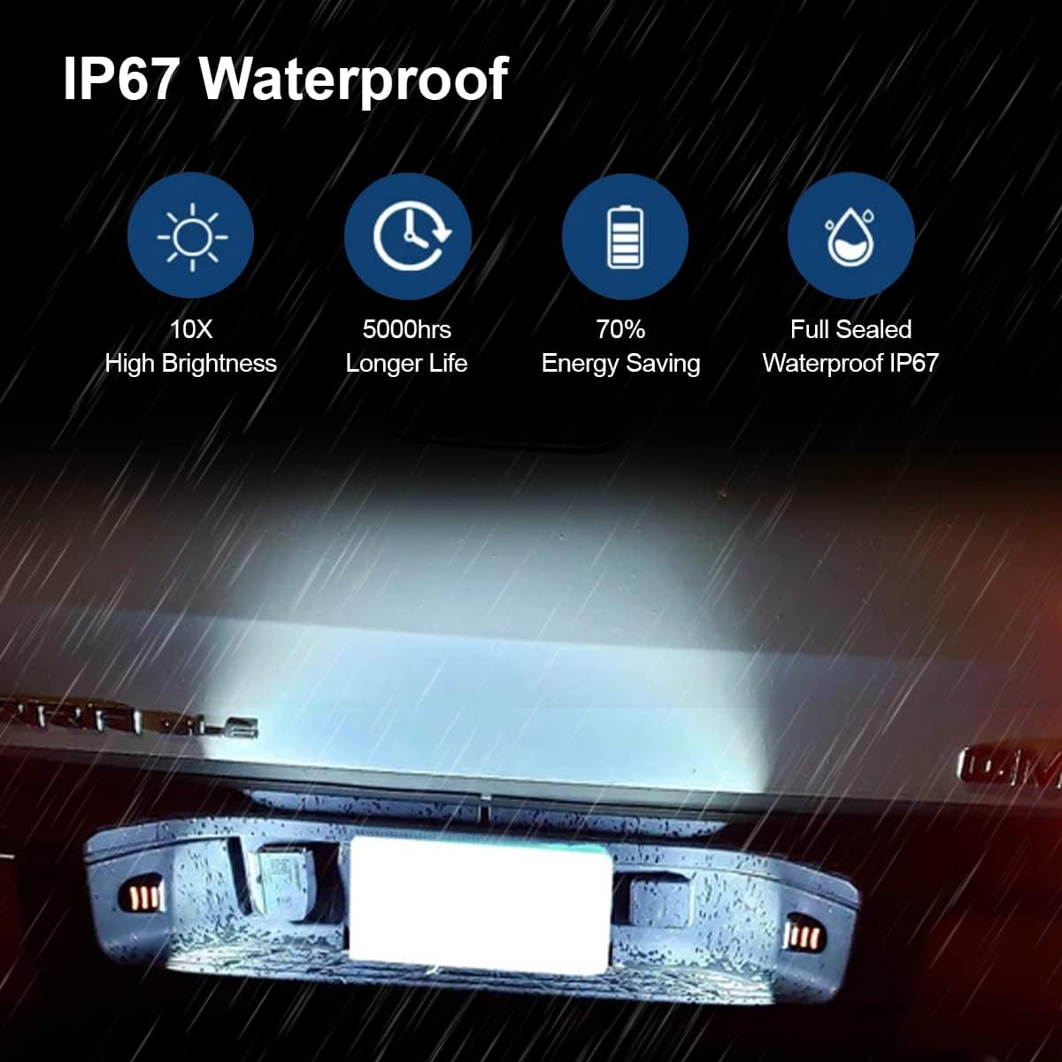 D-Lumina Red Oled Neon Tube Chrome Led License Plate Light Assembly Fit Chevy Silverado Gmc Sierra 1500 2500 3500 Suburban Tahoe Yukon Xl Cadillac Escalade Ext, Rear Tag Lamp 6000K White 2-Pieces