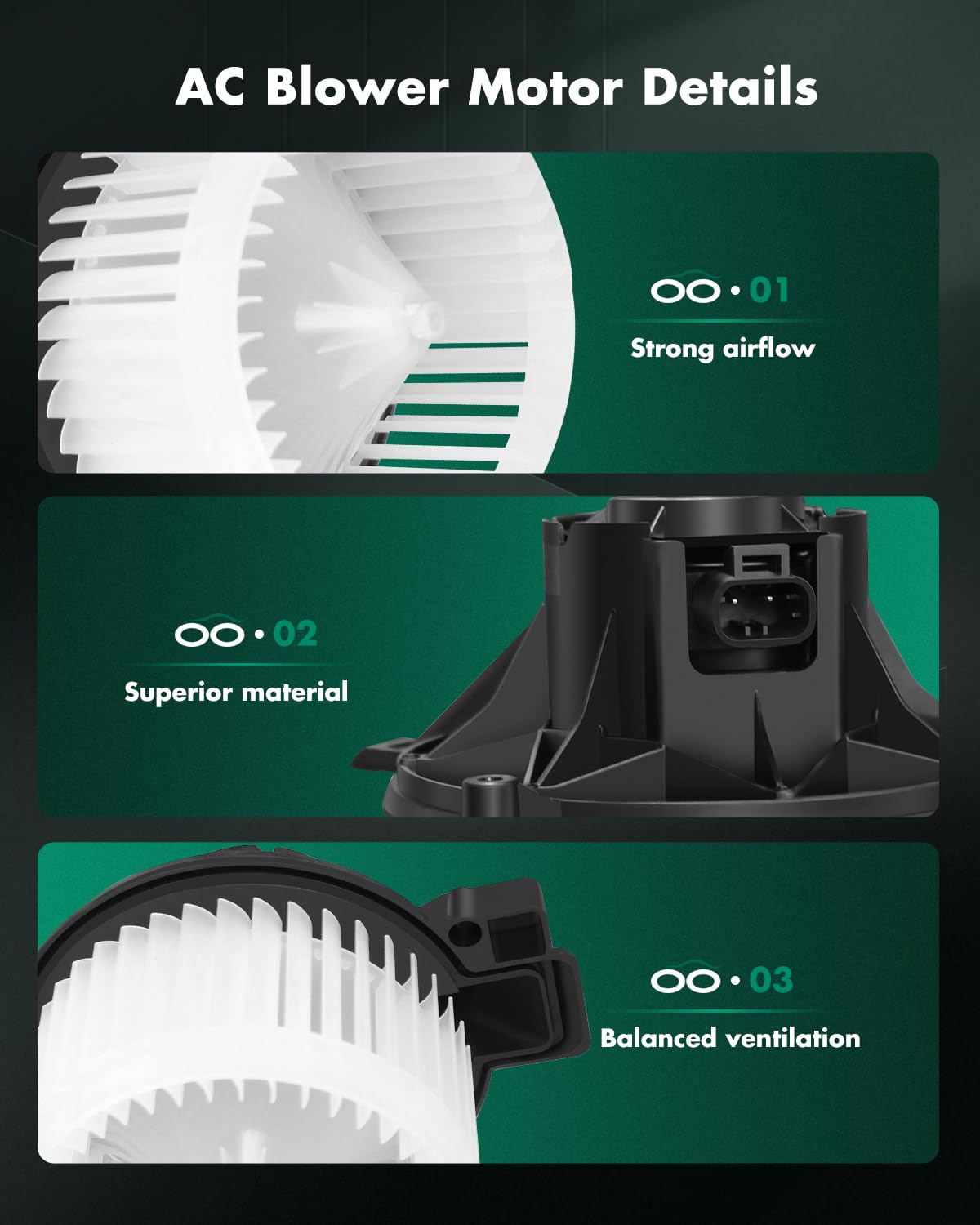 Scitoo 700169 Front Hvac Blower Motor With Fan Cage For Ford For Fusion 2006 2007 2008 2009,For Lincoln For Mkz 2007 2008 2009,F