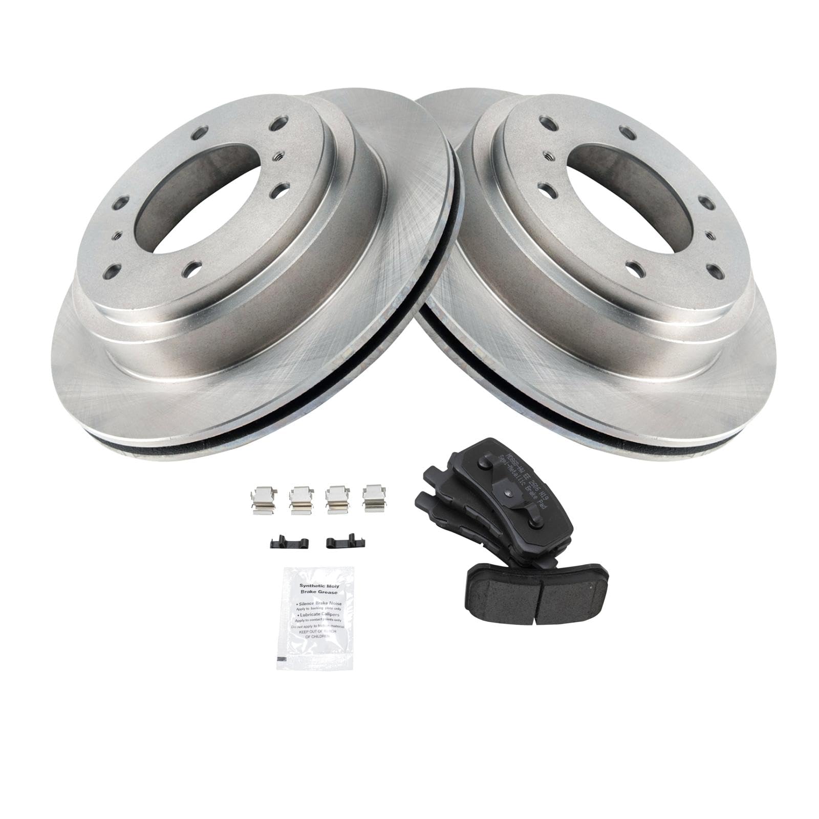 Trq Rear Brake Pad & Rotor Kit Brake Pads Brake Rotor Semi-Metallic Compatible With 2000-2006 Mitsubishi Montero