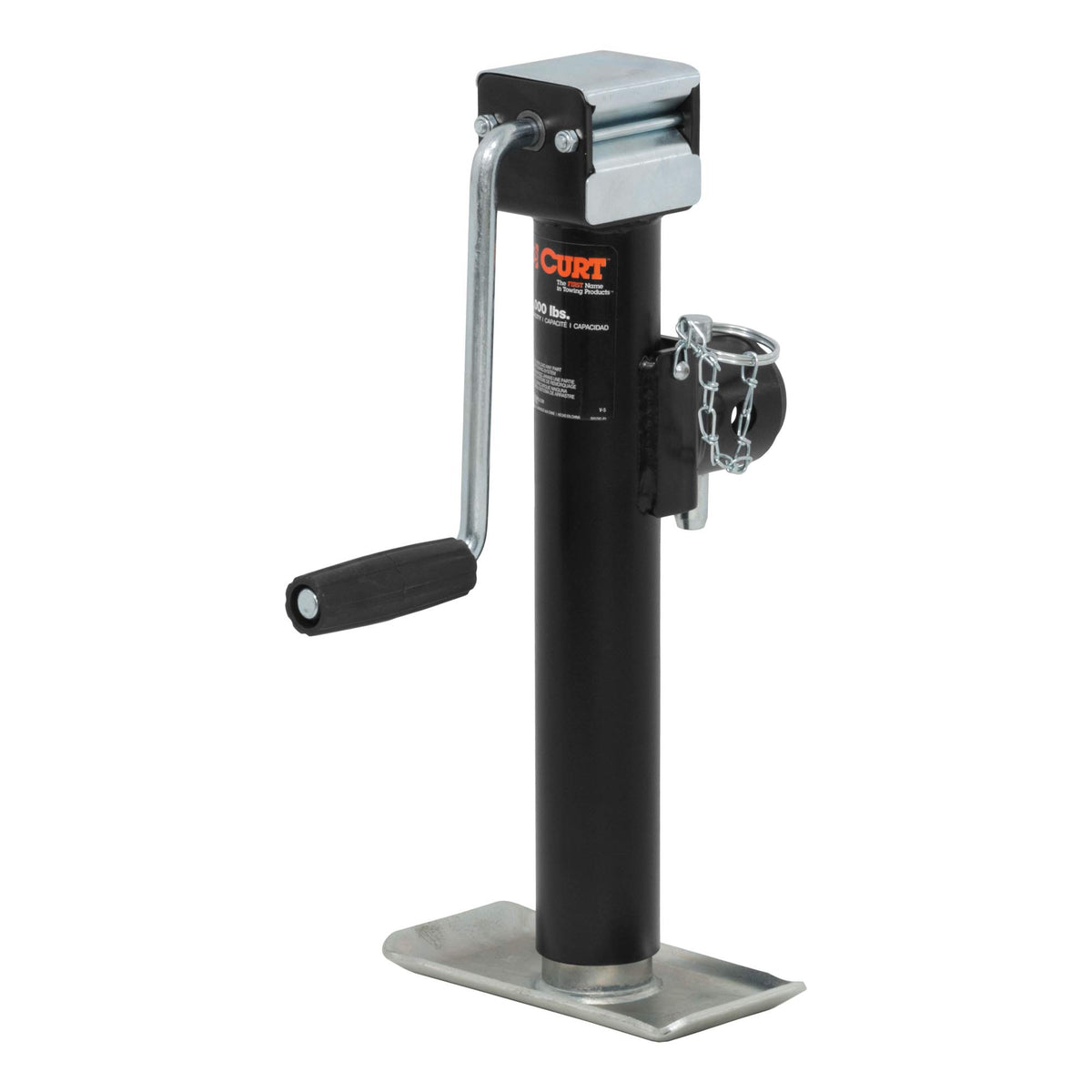 Curt 28354 Weld-On Pipe-Mount Swivel Trailer Jack, 5,000 Lbs. Support Capacity, 10 Inches Vertical Travel