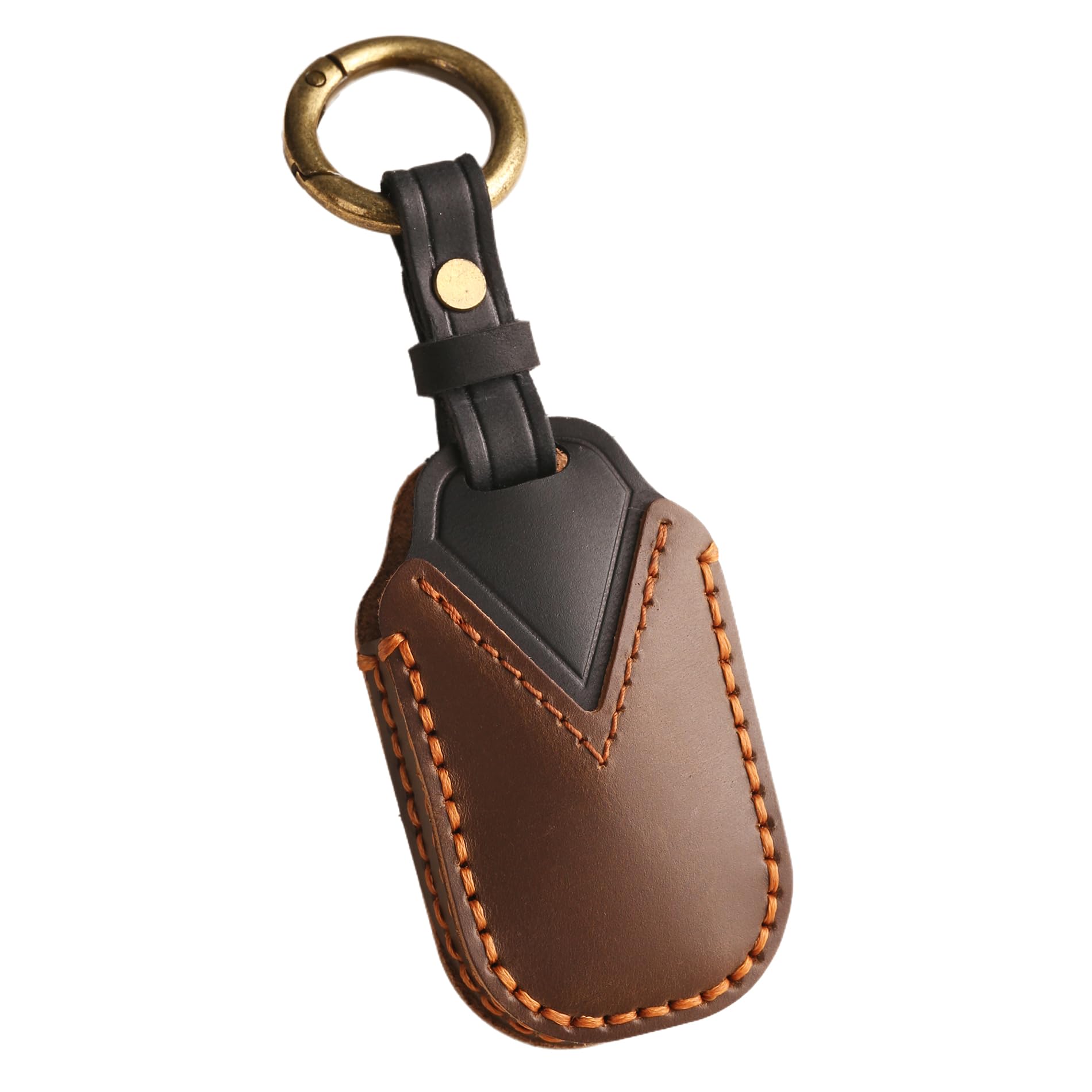 Hontumax Vintage Leather 4-Button Key Fob Cover Case for Honda Civic Accord CRV HRV Pilot 2023 2024 2025, Handmade Crazy Horse L