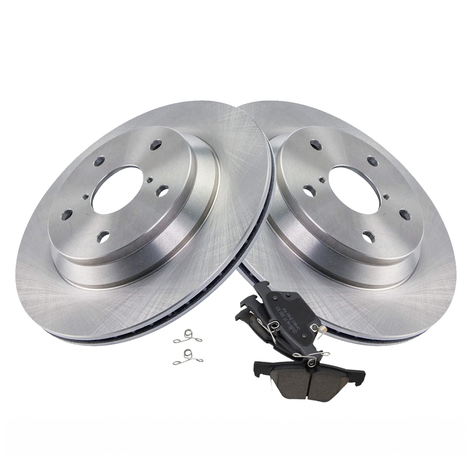 TRQ Rear Brake Pad & Rotor Kit Brake Pads Brake Rotor Ceramic Vented Compatible with 2019-2020 Subaru Forester